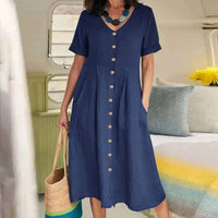 Halle | Elegantes Kleid zur Kontrolle des Bauches – Dunkelblau