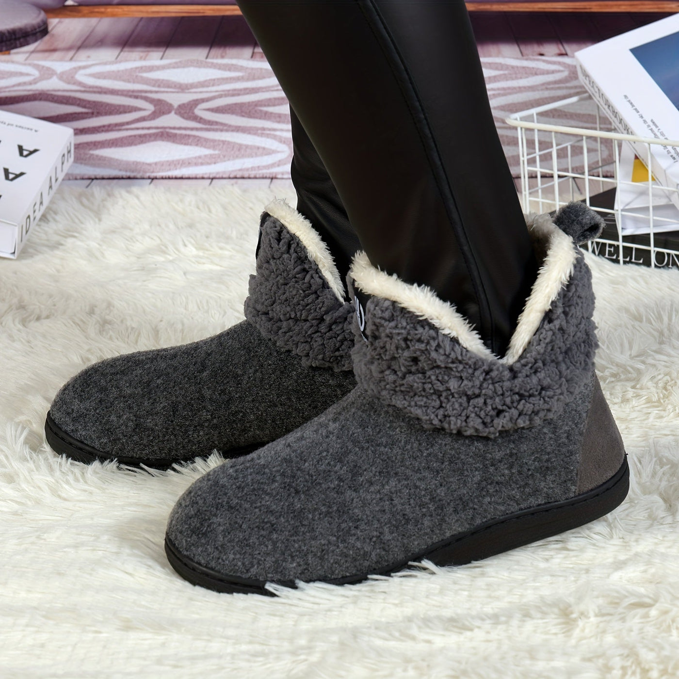 Reilithia | Kuschelige Fleece-Hausschuh-Stiefeletten für maximalen Komfort