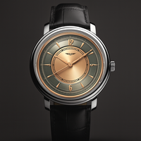 AurexTime – Klassische Lederuhr Mit Zweifarbigem Goldenem Zifferblatt – Kupfer Delta