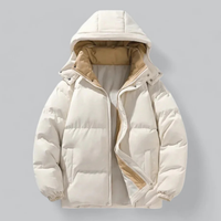 Herrenjacke | Kapuze und gesteppte Ausführung – Beige