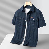 David | Sierra Kurzarmshirt für entspannte Eleganz – Marine