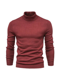 Pullover Herren Rollkragen Slim Fit | Langarm Smart Casual – Rot