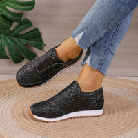 Nika | Damen Glitzer-Turnschuhe – Schwarz