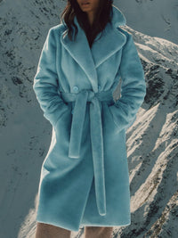 Wanna | Langer Damen Wintermantel – Blau