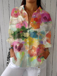 Marleigh | Aquarellträume Bluse – Mehrfarbig