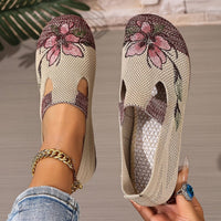 Xara - floraler Slipper – Burgunder
