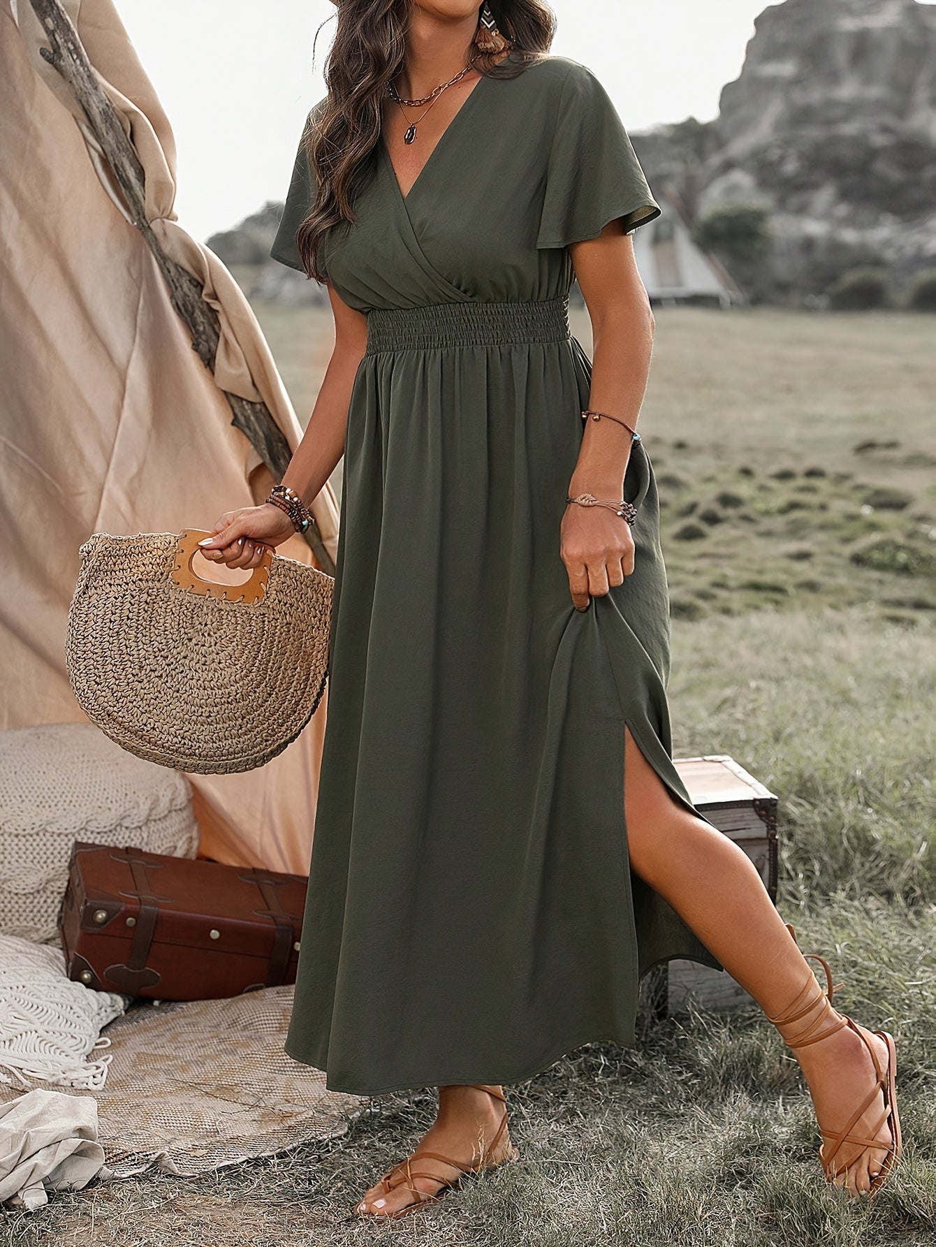 Berlin | Gerafftes Kleid mit geschnürter Taille