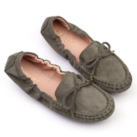 Sophia - Slip-On Moccasins – Graugrün
