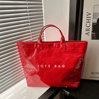 Edelinde® | Tote Tasche mit Zeitungsdruck – 🔥Rot