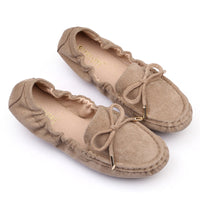 Sophia - Slip-On Moccasins – Khaki