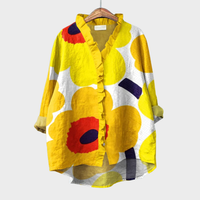 Maira | Oversized Leinen-Bluse – Gelb