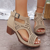 Yolanda | Leicht Blockabsatz Sandalen – Beige