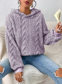 Irelissa | Kapuzenpullover mit Samt-Touch - Weiches strukturiertes Plüsch-Sweatshirt für lässige Tage – Hellviolett