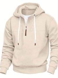 Kolton – Kapuzen  Kapuzenpullover Mit Halbem Reißverschluss – Beige