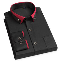 Sommerliches Business Hemd für Herren - Stylisches Stretch Hemd im Slim Fit – Schwarz