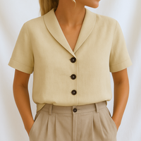 Marie™ | Elegante schlichte Bluse – Beige