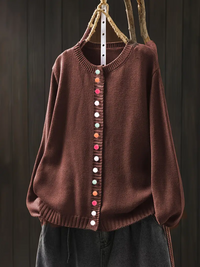 Ellery | Strickknopf-Cardigan – Dunkelbraun