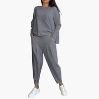 Stilvolles und gemütliches Zweiteiler-Set für Damen – Grau