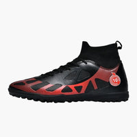 Unisex Fußballschuhe mit Stollen Sohle und Strick Kragen – Schwarz