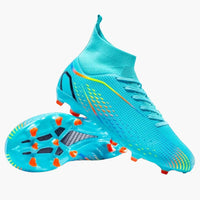 Herren-Fußball schuhe mit Schnürverschluss und Knöchelkragen – Türkis (Spike)