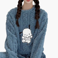 Lea | Die Kuschelige Fleece-Pyjama – Blau (Happy Dog)