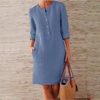 Tina - Stilvolles Damen Freizeit Kleid – Hellblau