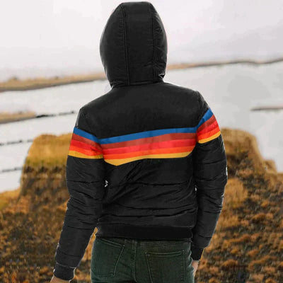 Martha - Warme Kapuzenjacke mit Regenbogenmuster