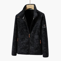 Unisex-Jacke mit Reißverschluss und Seitentaschen – Schwarz