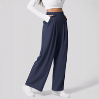Montana - Bequeme Hose mit weitem Bein – Dunkelblau