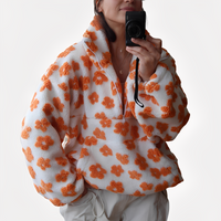 Elizabeth - Stylischer Pullover mit Blumendekoration – Orange