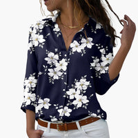 Sommer Top für Damen mit Blumenprint - Lässig & Modern – Marine