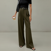Marlene - Stylische Hose mit weitem Schnitt – Grün
