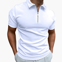 Simon | Herren-Poloshirt mit Reißverschluss – Weiß