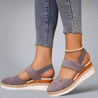 Gitta | Keilsandalen in Übergröße – bequem und vielseitig – Grau