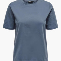 Damen T-Shirt mit Rundhals und kurzen Ärmeln aus Leichtstoff – Blau