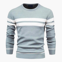 Bastian | Herrenpullover mit Streifen – Hellblau