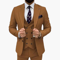 Herren Anzug dreiteilig mit Slim Fit für jede Saison – Braun