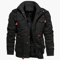 Multi-Pocket Militärjacke für Herren – Schwarz