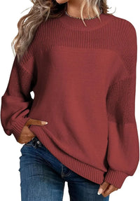Neva - Damen-Strickpullover – Weicher Oversize-Pullover im Minimalistischen Stil – Weinrot