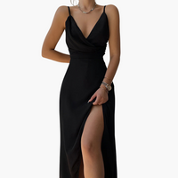 Jasmin | Elegantes trägerloses Kleid – Schwarz