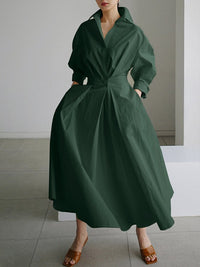 Alessia | Damen Maxikleid – Armee grün
