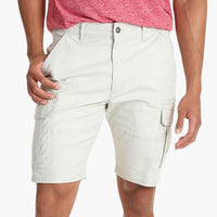 Herren Sommer Cargoshorts mit Klappentaschen und Reißverschluss – Weiß