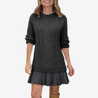 Trivora™ - Stilvolles & Warmes Strickkleid – Schwarz