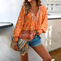 Calliopen | Damen Blümchen Bluse | Elegante – Oranje