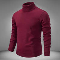 Klassischer Rollkragenstrickpullover für Männer – Rot
