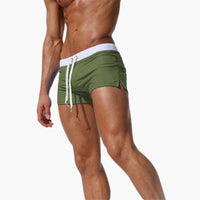 Badeshorts für Männer – Schnelltrocknende Badehose für den Sommer – Oliv
