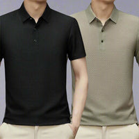 OLYMPS Polo Shirt | Sommerliches Atmungsaktives Slim Fit Herren Poloshirt Kurzarm | 2-Pack – Khaki | Schwarz