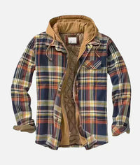 Pladex™ - Patchwork-Karojacke – Blaue Orange