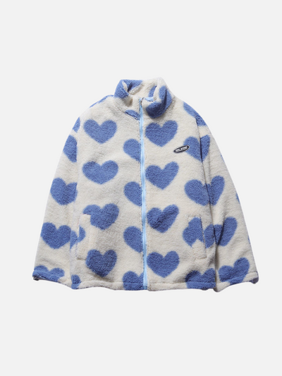 Wispase | Schlanke doppelseitige Oversized-Jacke mit Herzen
