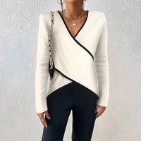 Luxuriöser V-Ausschnitt Pullover – Weiß